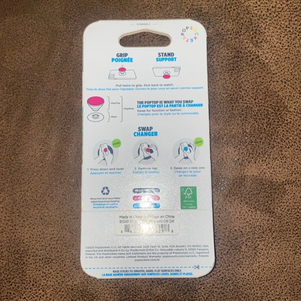 PopSocket Premium-Pop Grip-Aluminum Diamond-New